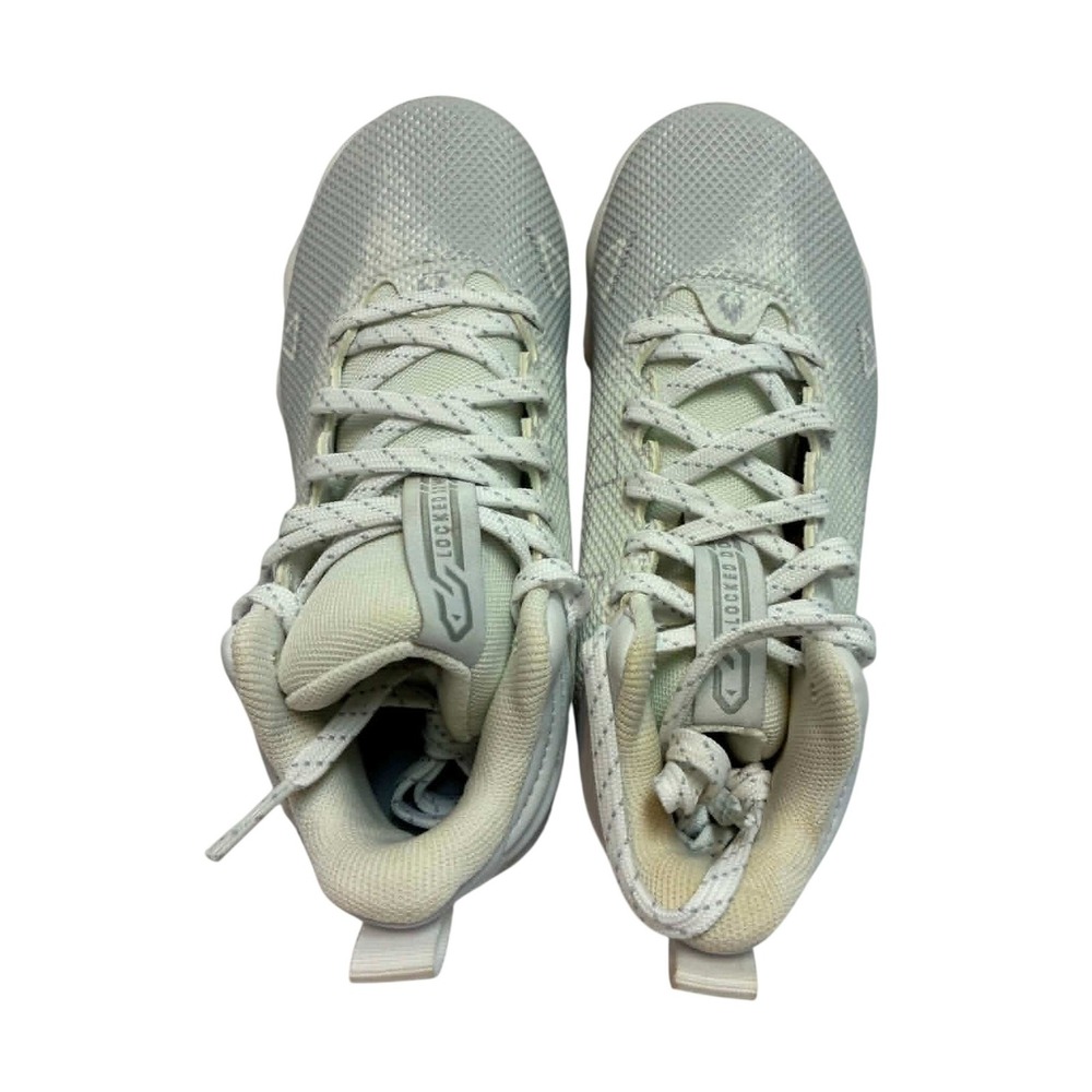 Under Armour Harper 7 Mid RM Baseball Cleats Youth 1Y White Grey 3025087